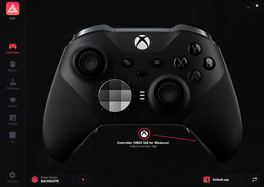 Change Virtual Controller Type Example