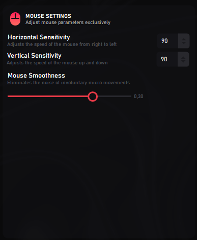 Mouse Settings Example