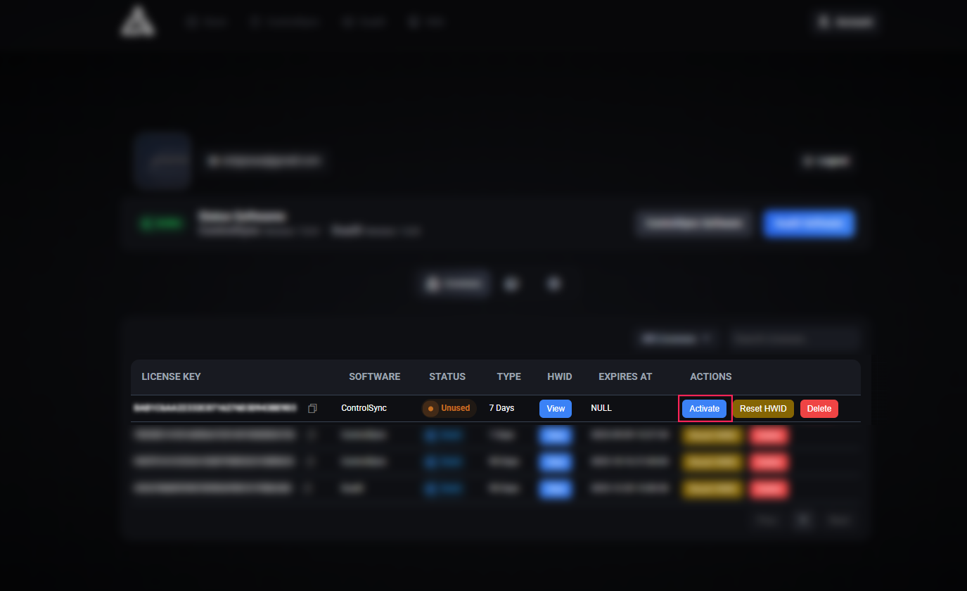 License Activation Example